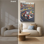 Tableau Cartoon Salon Snoopy F1 Circuit Dérapage