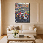Tableau Cartoon Salon Snoopy F1 Circuit Dérapage
