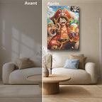Tableau Manga Salon Luffy Roi des Pirates Chopper Bière