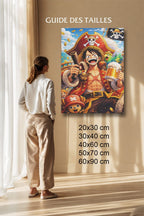 Tableau Manga Salon Luffy Roi des Pirates Chopper Bière