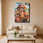 Tableau Manga Salon Luffy Roi des Pirates Chopper Bière