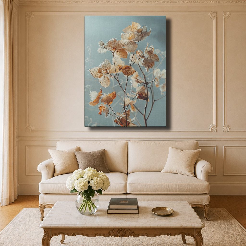 Tableau Botanique Salon Fleurs Séchées Automne Illustration