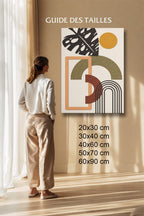 Tableau Abstrait Salon Pastel Minimaliste Feuille Monstera