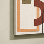 Tableau Abstrait Salon Pastel Minimaliste Feuille Monstera