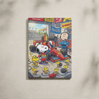 Tableau Cartoon Salon Snoopy F1 Stand Pit Charlie Brown