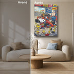 Tableau Cartoon Salon Snoopy F1 Stand Pit Charlie Brown