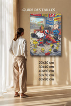 Tableau Cartoon Salon Snoopy F1 Stand Pit Charlie Brown