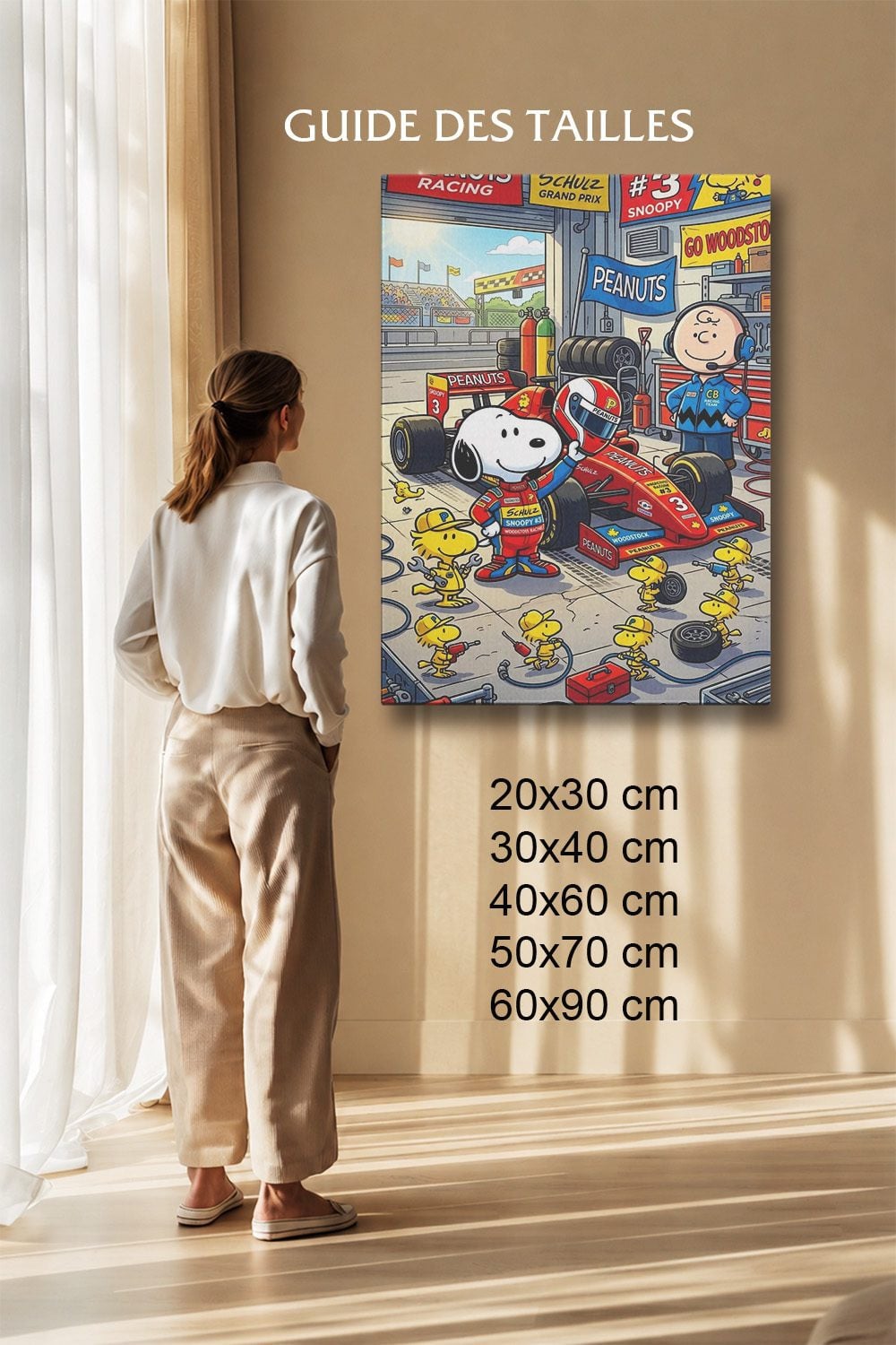 Tableau Cartoon Salon Snoopy F1 Stand Pit Charlie Brown