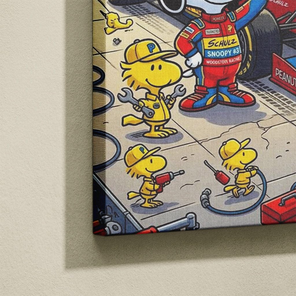 Tableau Cartoon Salon Snoopy F1 Stand Pit Charlie Brown