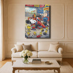 Tableau Cartoon Salon Snoopy F1 Stand Pit Charlie Brown