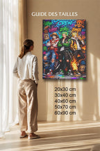 Tableau Manga Salon Équipage Chapeau de Paille Graffiti