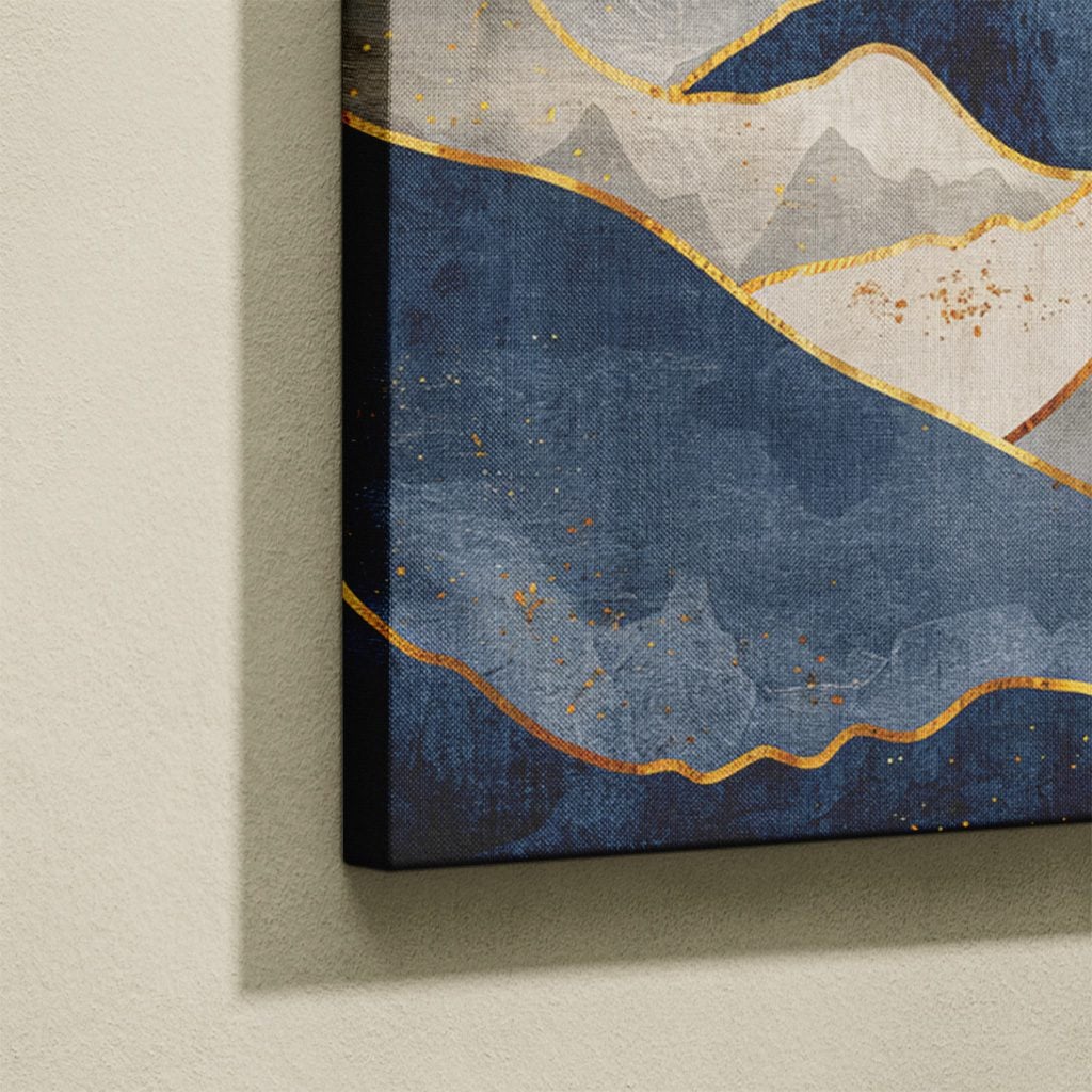 Tableau Paysage Salon Montagnes Soleil IA Poster