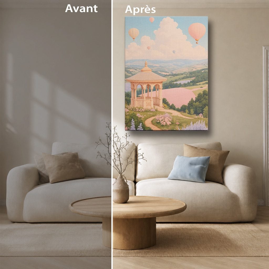 Tableau Fantaisie Salon Paysage Féerique Coloré