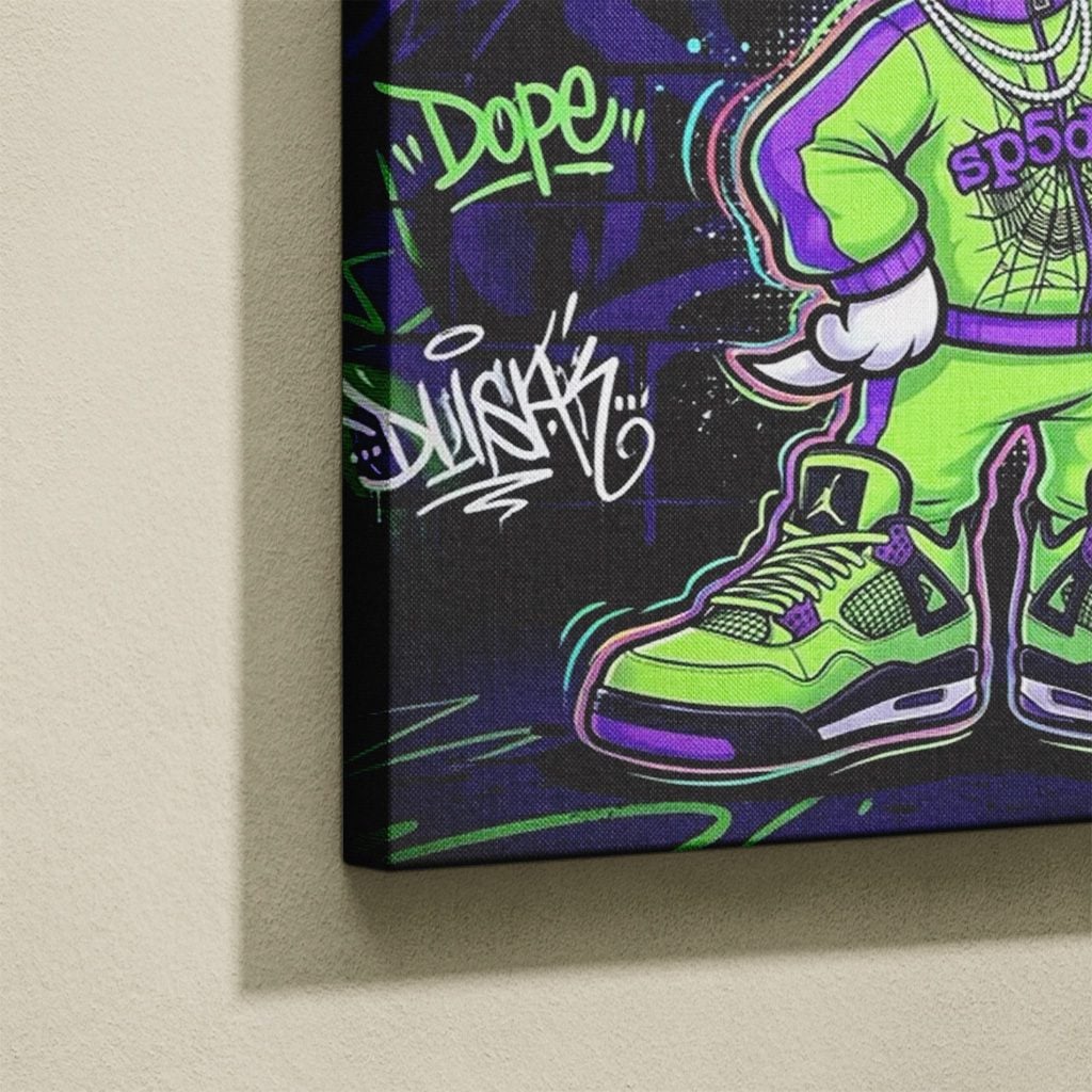 Tableau Cartoon Salon Snoopy Joe Cool Graffiti Néon