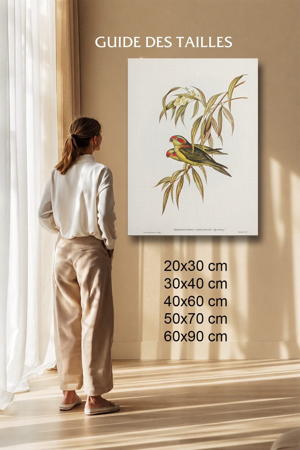 Tableau Nature Salon Loriquet Illustration Botanique