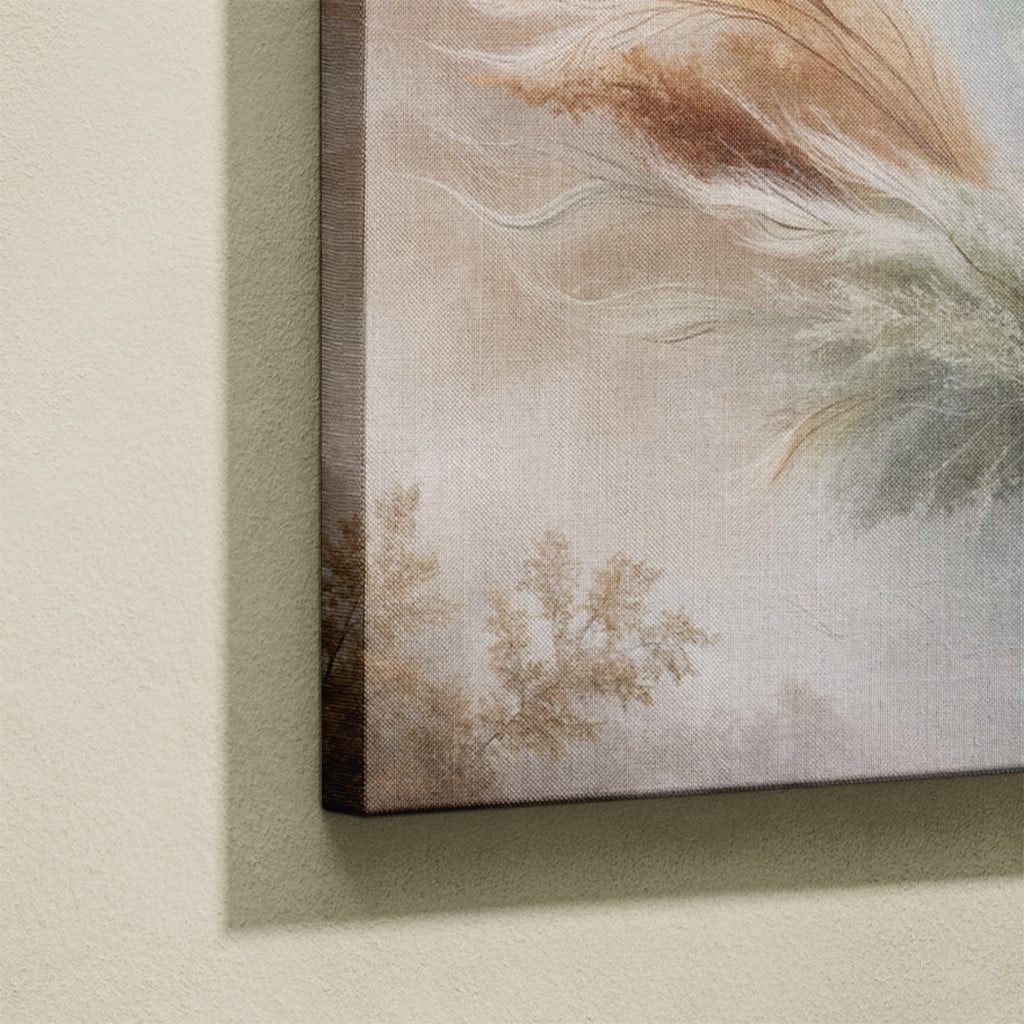 Tableau Nature Salon Herbes de Pampa Tons Neutres