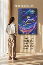 Tableau Cartoon Salon Snoopy Pilote Galaxie Cosmique