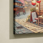 Tableau Japonais Salon Sakura Pagode Rue Traditionnelle