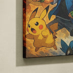 Tableau Anime Salon Sacha Équipe Starters Pokémon Poster