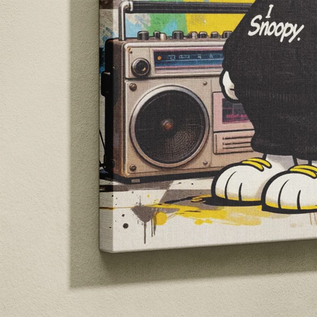 Tableau Cartoon Salon Snoopy Hip-Hop Écouteurs Boombox