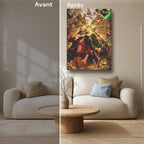 Tableau Manga Salon Luffy Zoro Wano Gear 5 Posters