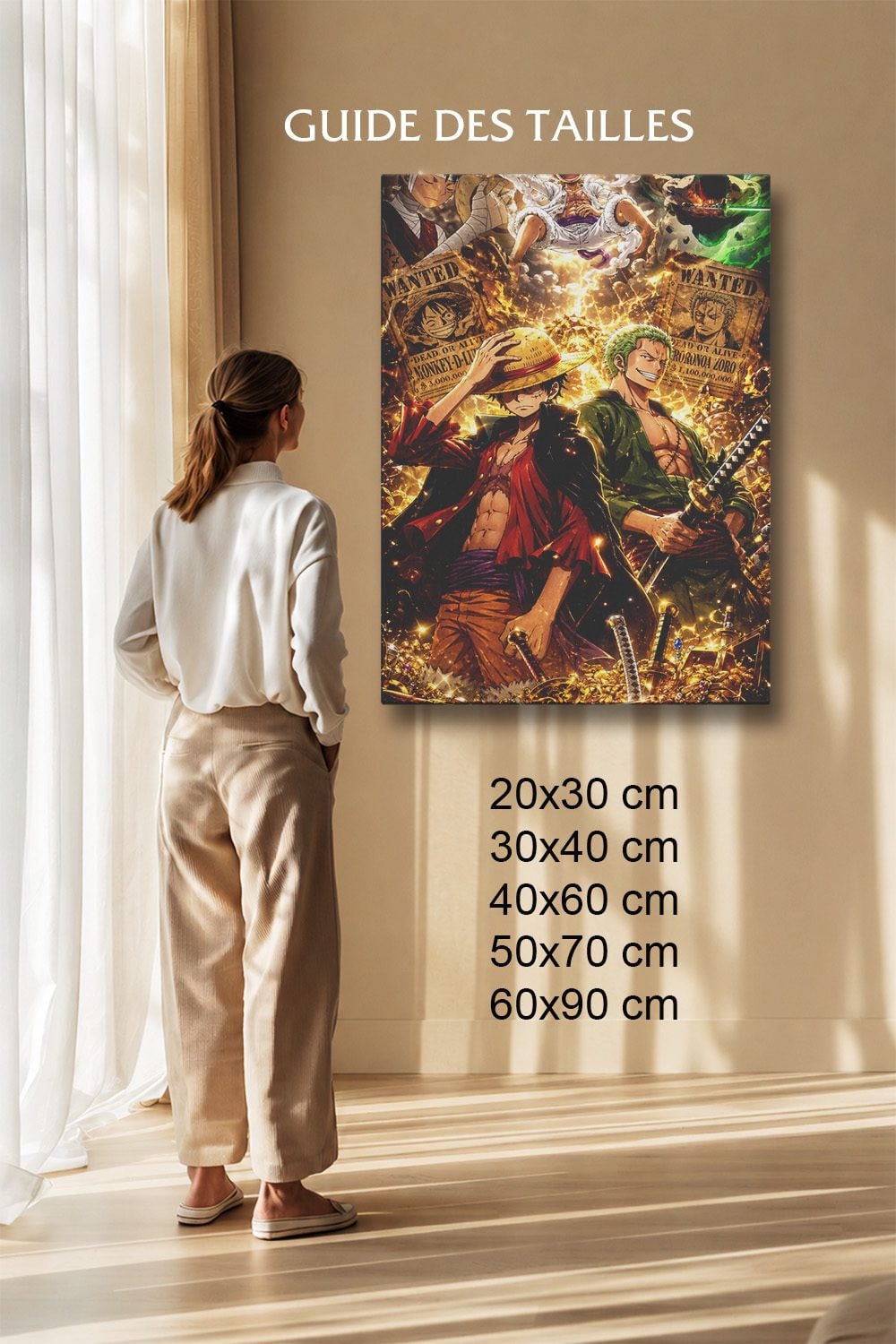 Tableau Manga Salon Luffy Zoro Wano Gear 5 Posters
