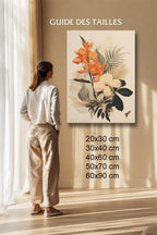 Tableau Botanique Salon Collage Végétal Fond Beige