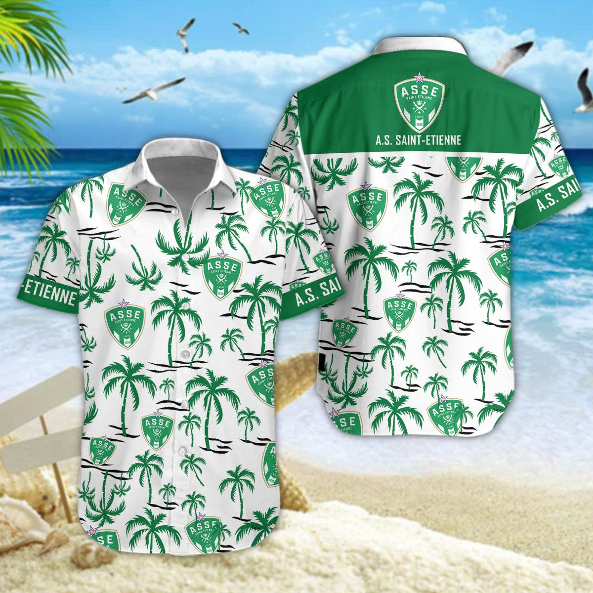 Chemise hawaïenne AS Saint-Étienne 01 - Chemise Aloha Ligue 1