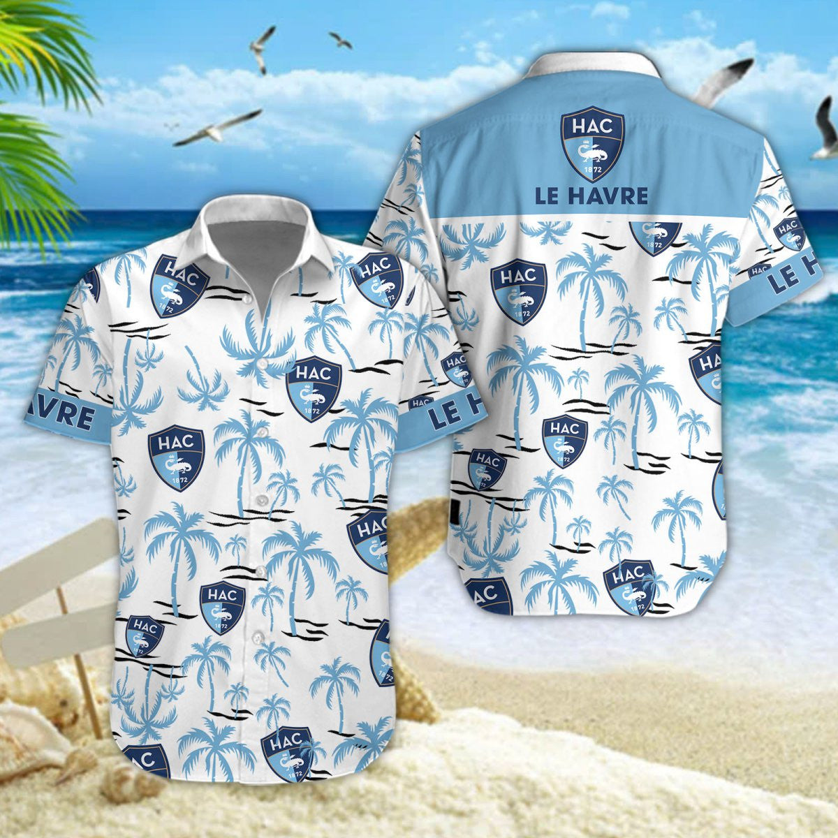 Chemise hawaïenne Le Havre AC 01 - Chemise Aloha Ligue 1