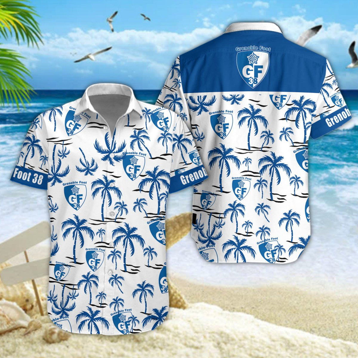 Chemise hawaïenne Grenoble Foot 38 01 - Chemise Aloha Ligue 1