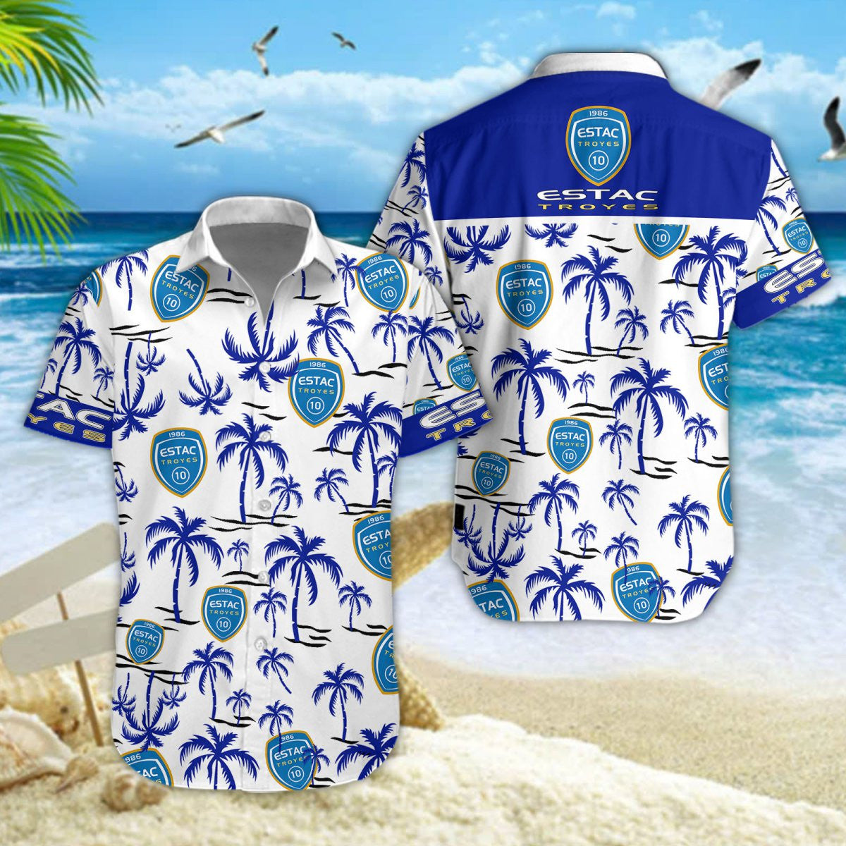 Chemise hawaïenne ESTAC Troyes 01 - Chemise Aloha Ligue 1