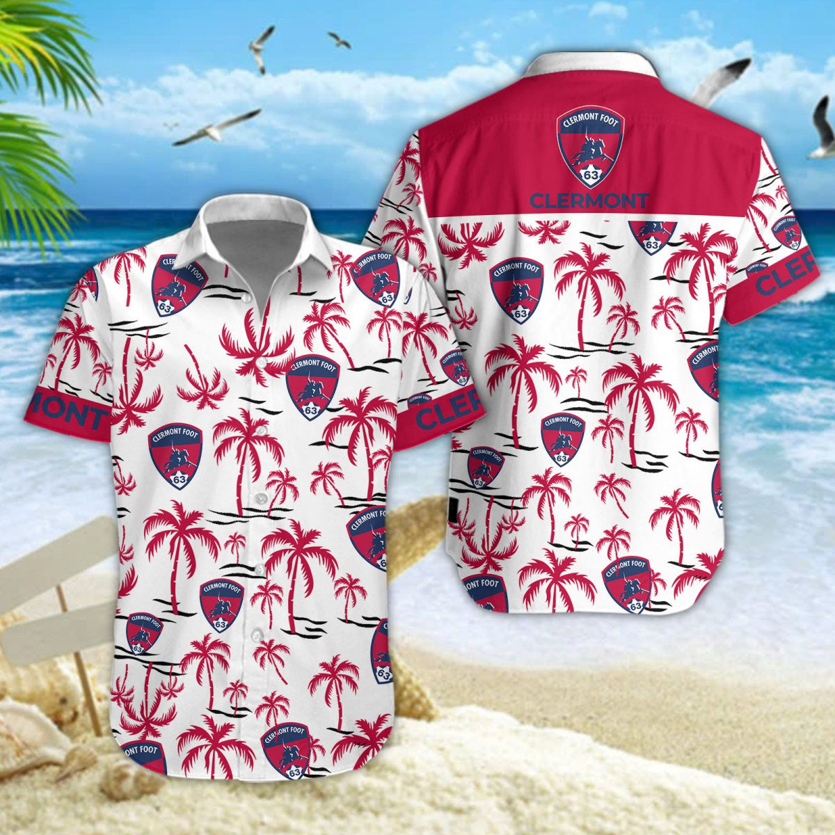 Chemise hawaïenne Clermont Foot 63 01 - Chemise Aloha Ligue 1