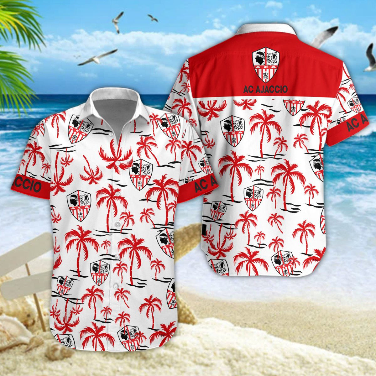 Chemise hawaïenne AC Ajaccio 01 - Chemise Aloha Ligue 1