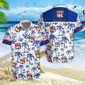Chemise hawaïenne Olympique Lyonnais 01 - Chemise Aloha Ligue 1