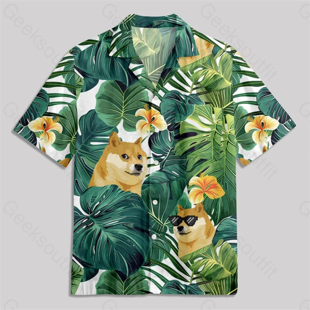 Chemise Hawaïenne à Poche - Chien Hawaïen
