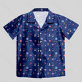 Chemise Hawaïenne à Poche - Jeu Vidéo d'Arcade Style Rétro Espace Bleu